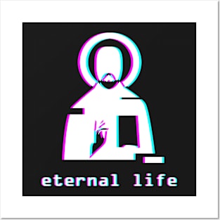 Eternal Life - Jesus Vaporwave Aesthetic Posters and Art